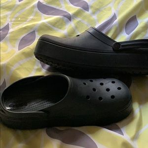 Black Platform Crocs